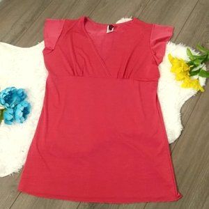 Misses Me Pink V-Neck Plus Size Top 1XL